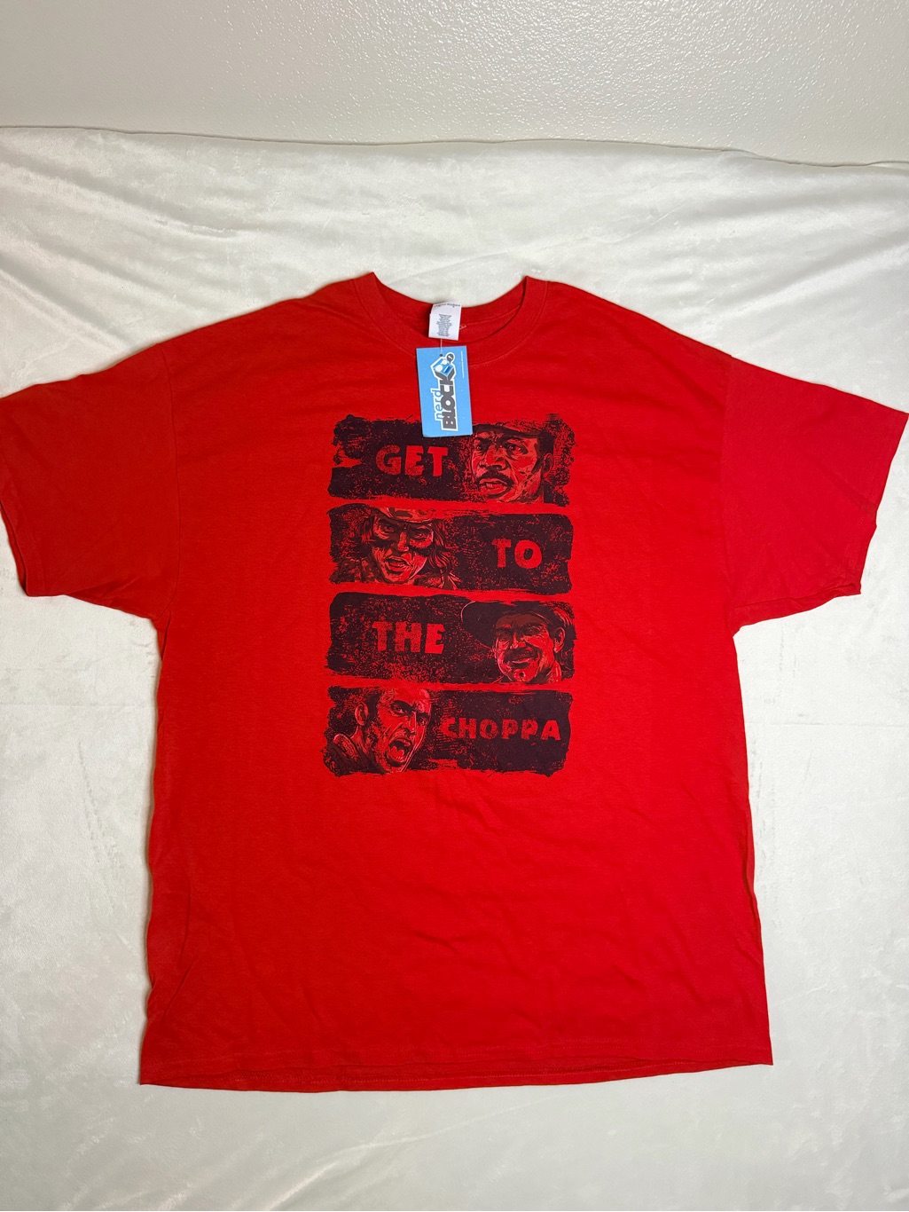 Red Short Sleeve Graphic T-Shirt - Get To The Choppa